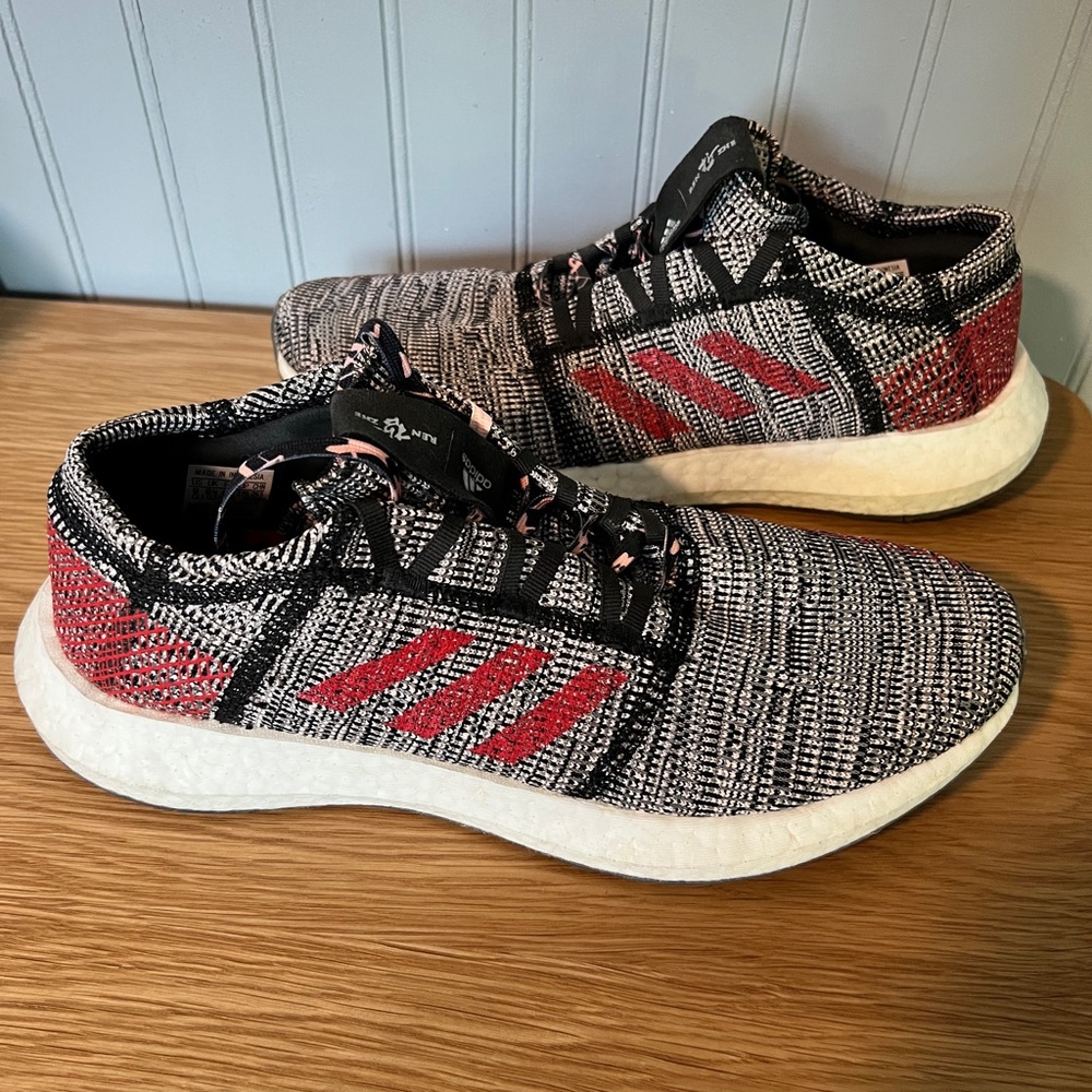 Adidas Black and Red Ren Zhe Knit Sneakers